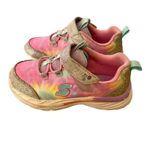 Sketchers Sport Toddler Girl  Hearts Slip On Hook & Loop Sneaker Shoes SZ 9